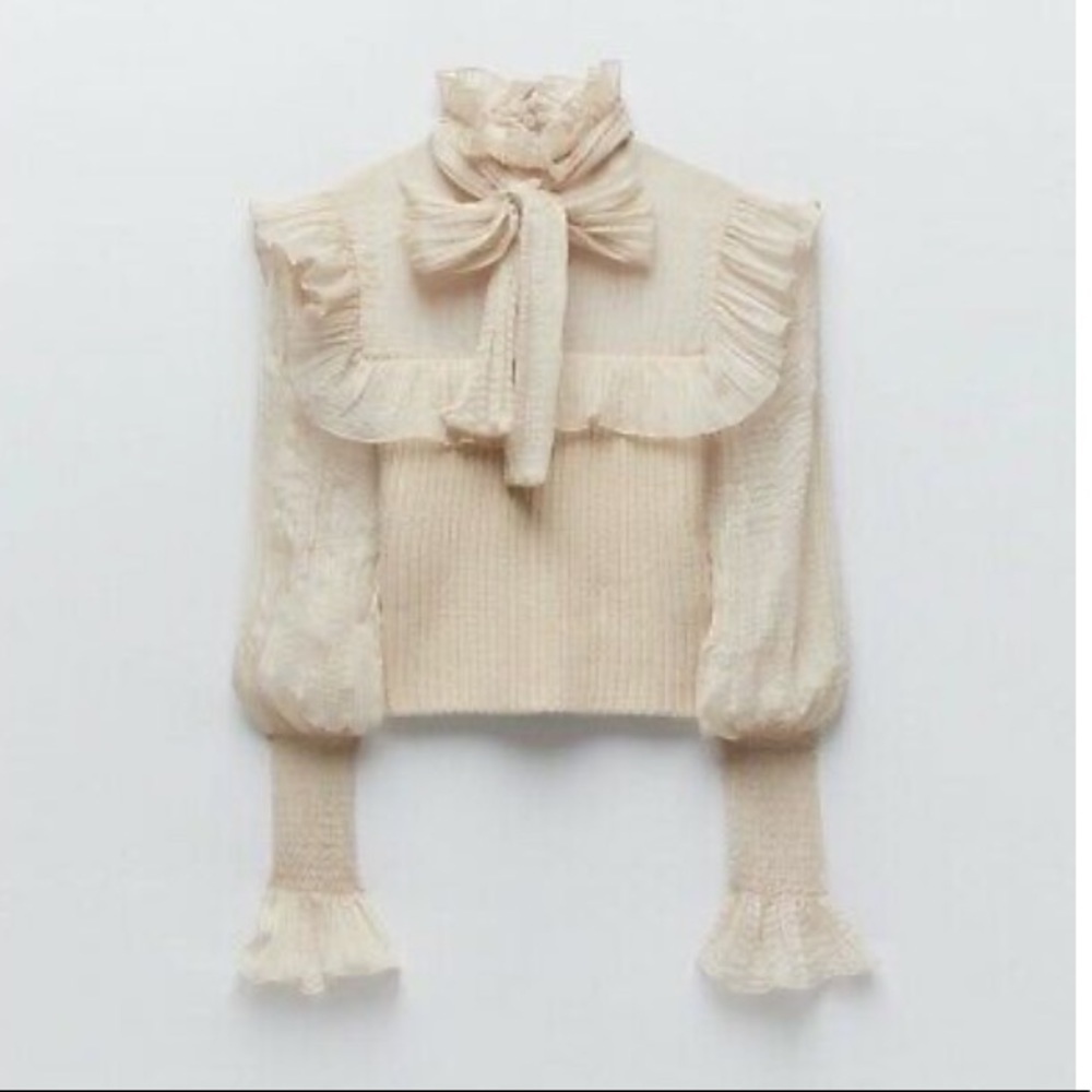 Zara combination knit top Size S